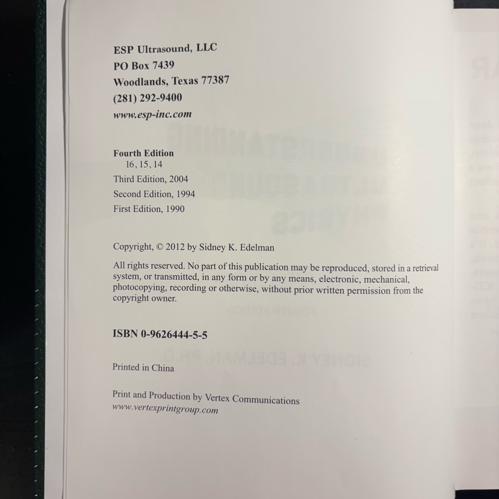 Understanding Ultrasound Physics Fourth Edition by Sidney K. Edelman - Picture 6 of 6